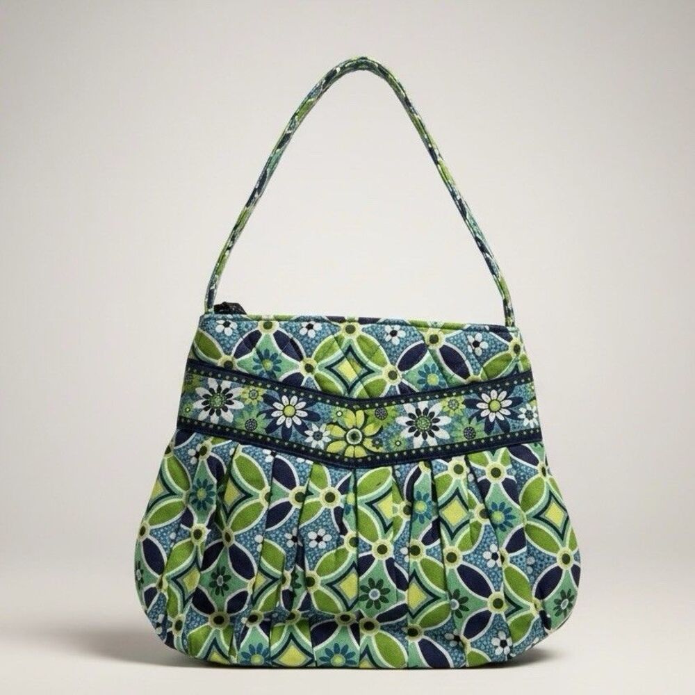 Vera Bradley Retired Pattern Small Hannah Tote Bag  Blue Green Floral